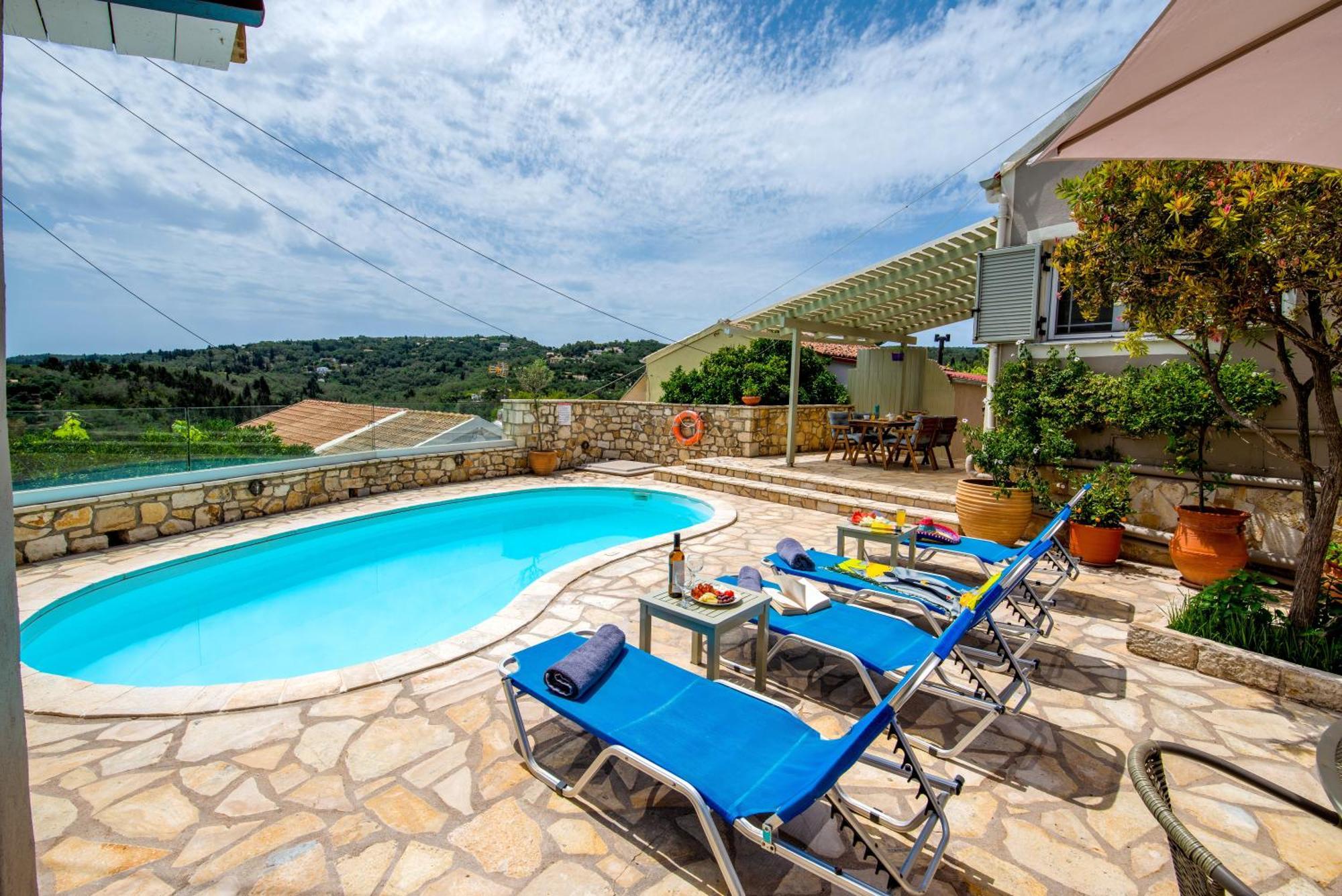 Loggos Seaview Cottage With Private Pool By Konnect Longos  Екстер'єр фото