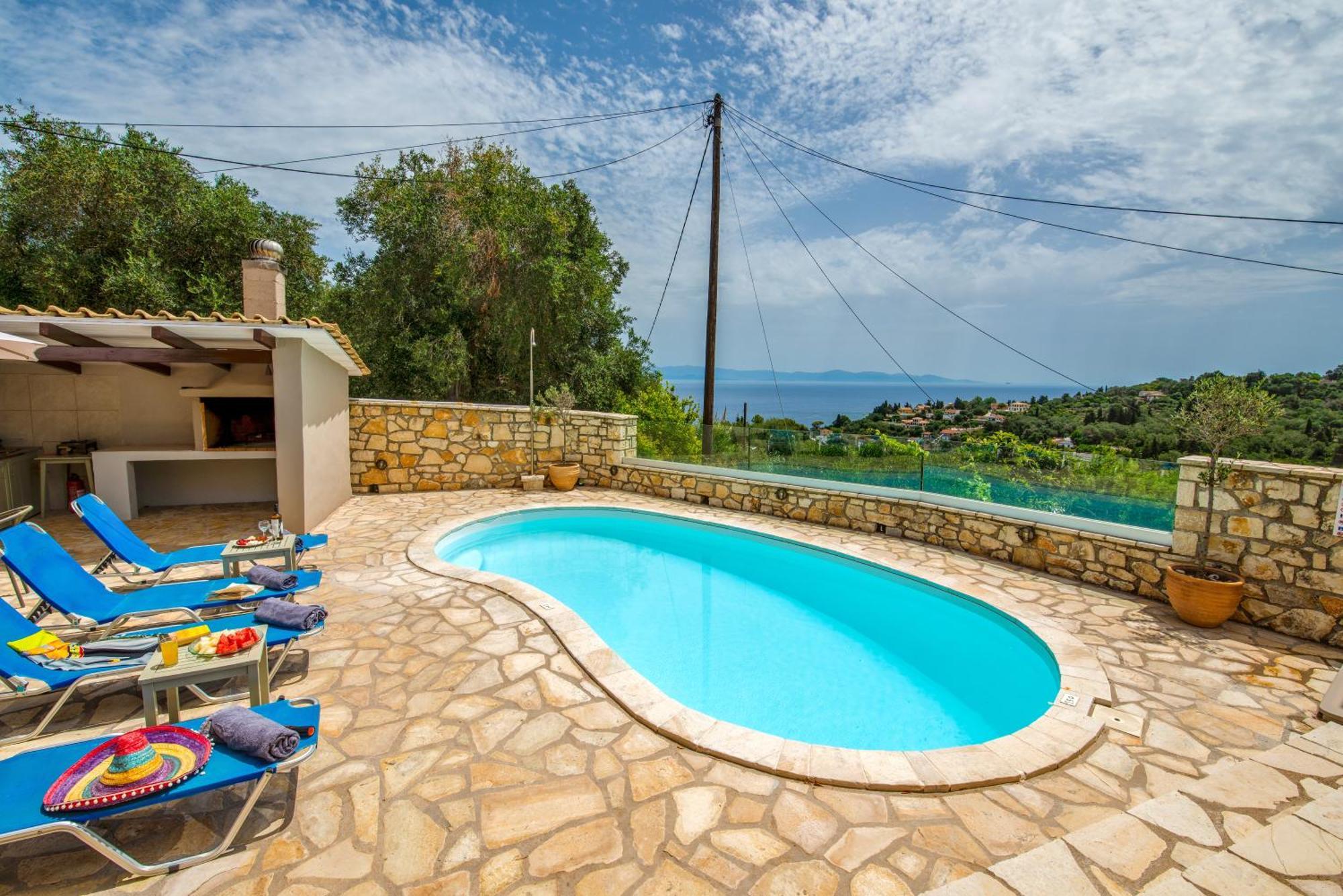 Loggos Seaview Cottage With Private Pool By Konnect Longos  Екстер'єр фото