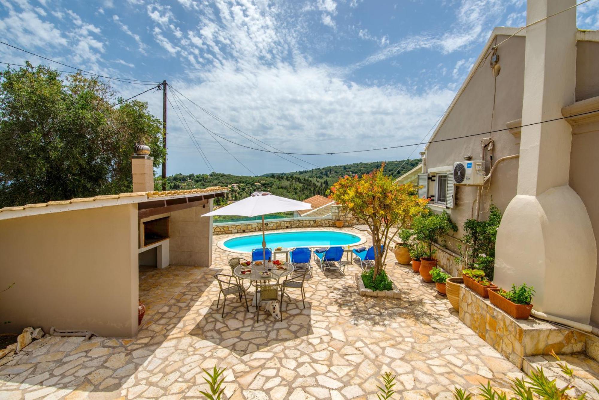 Loggos Seaview Cottage With Private Pool By Konnect Longos  Екстер'єр фото