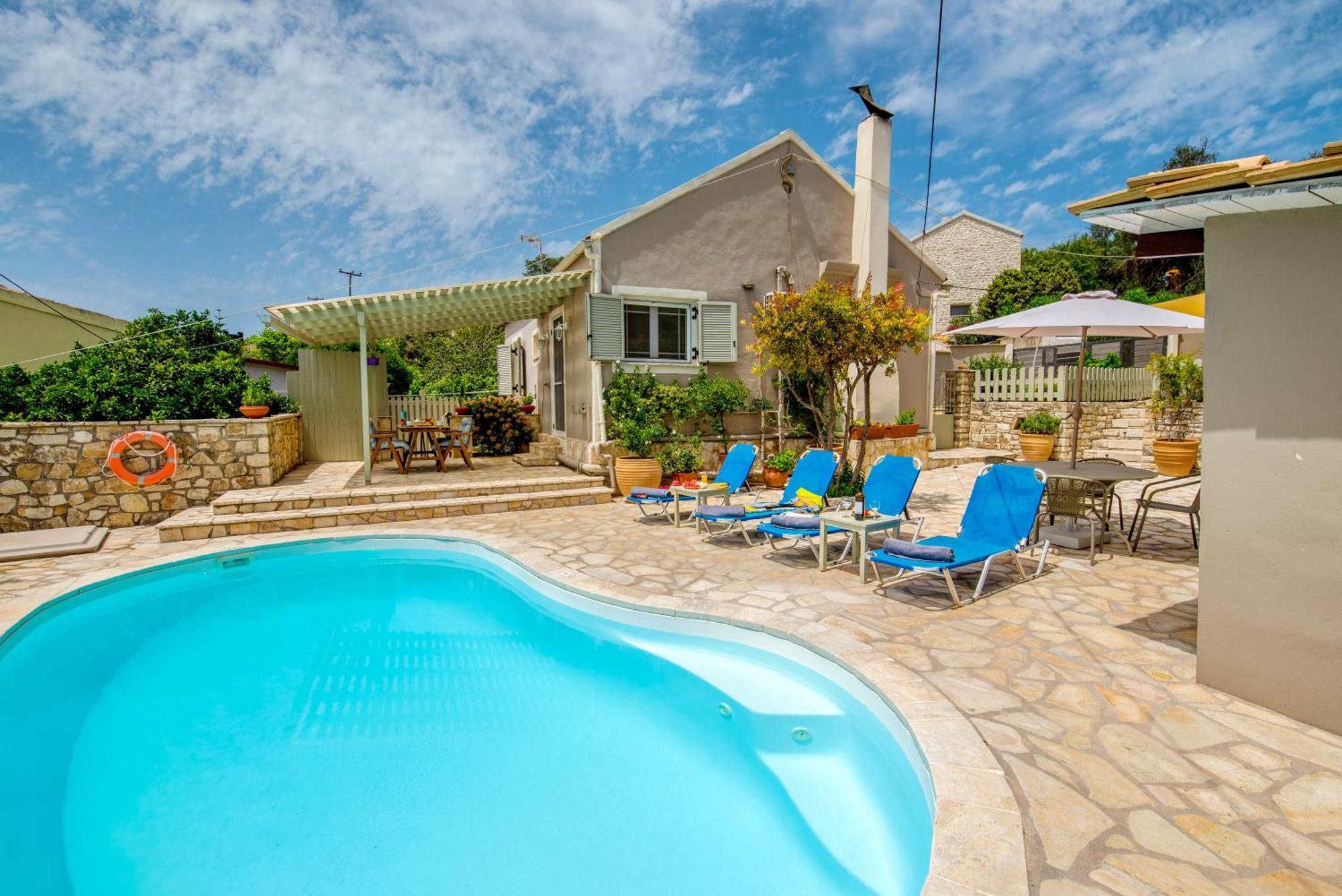 Loggos Seaview Cottage With Private Pool By Konnect Longos  Екстер'єр фото