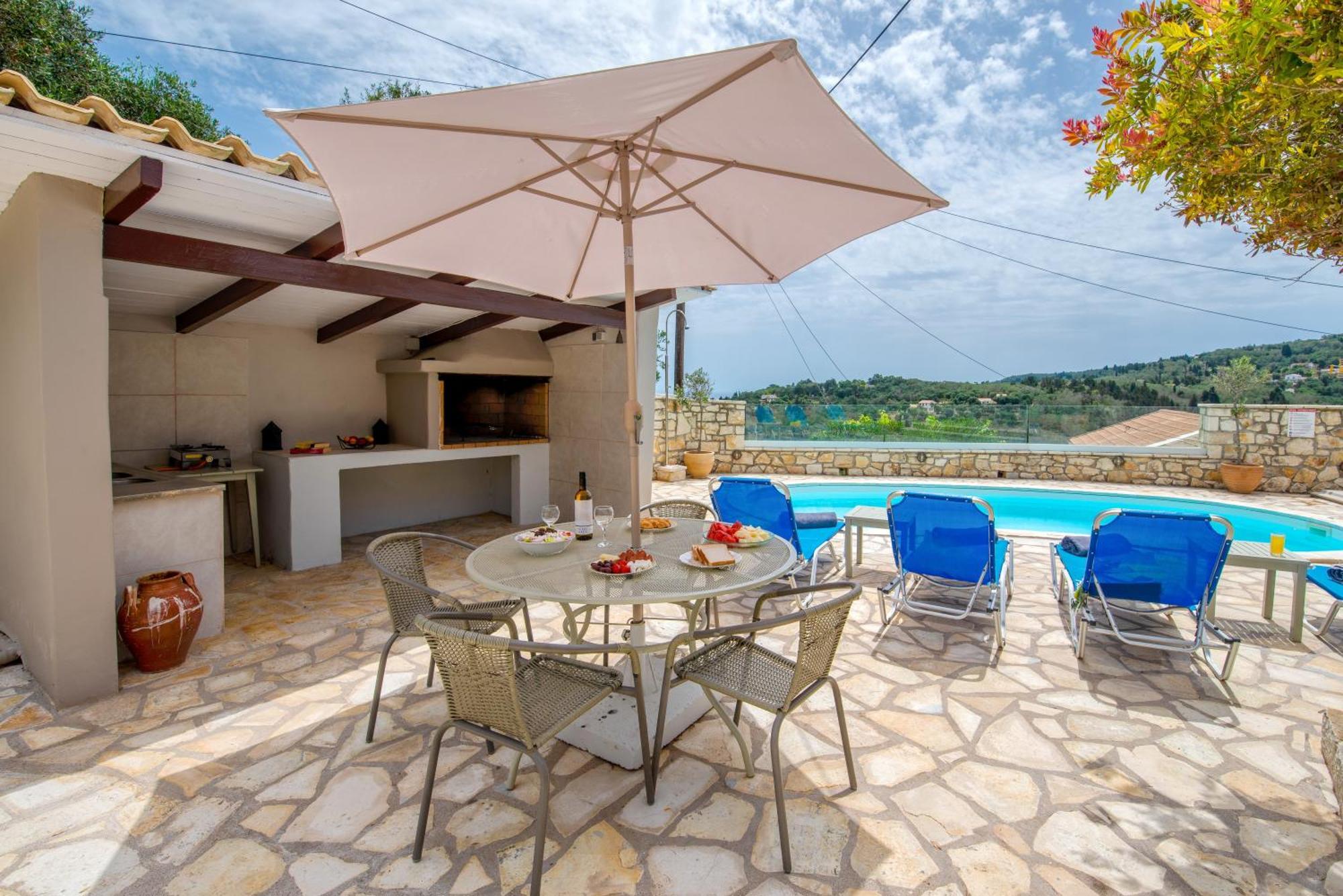 Loggos Seaview Cottage With Private Pool By Konnect Longos  Екстер'єр фото